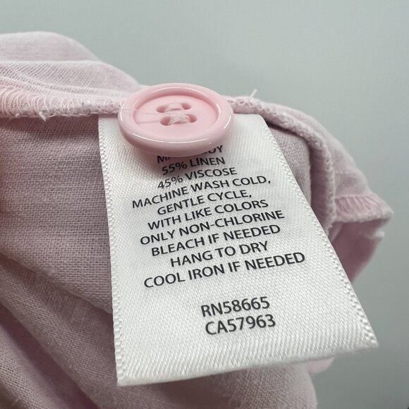 Open Edit Pink Wide Leg Lightweight Linen Blend Pants Women's Small - Picture 7 of 7